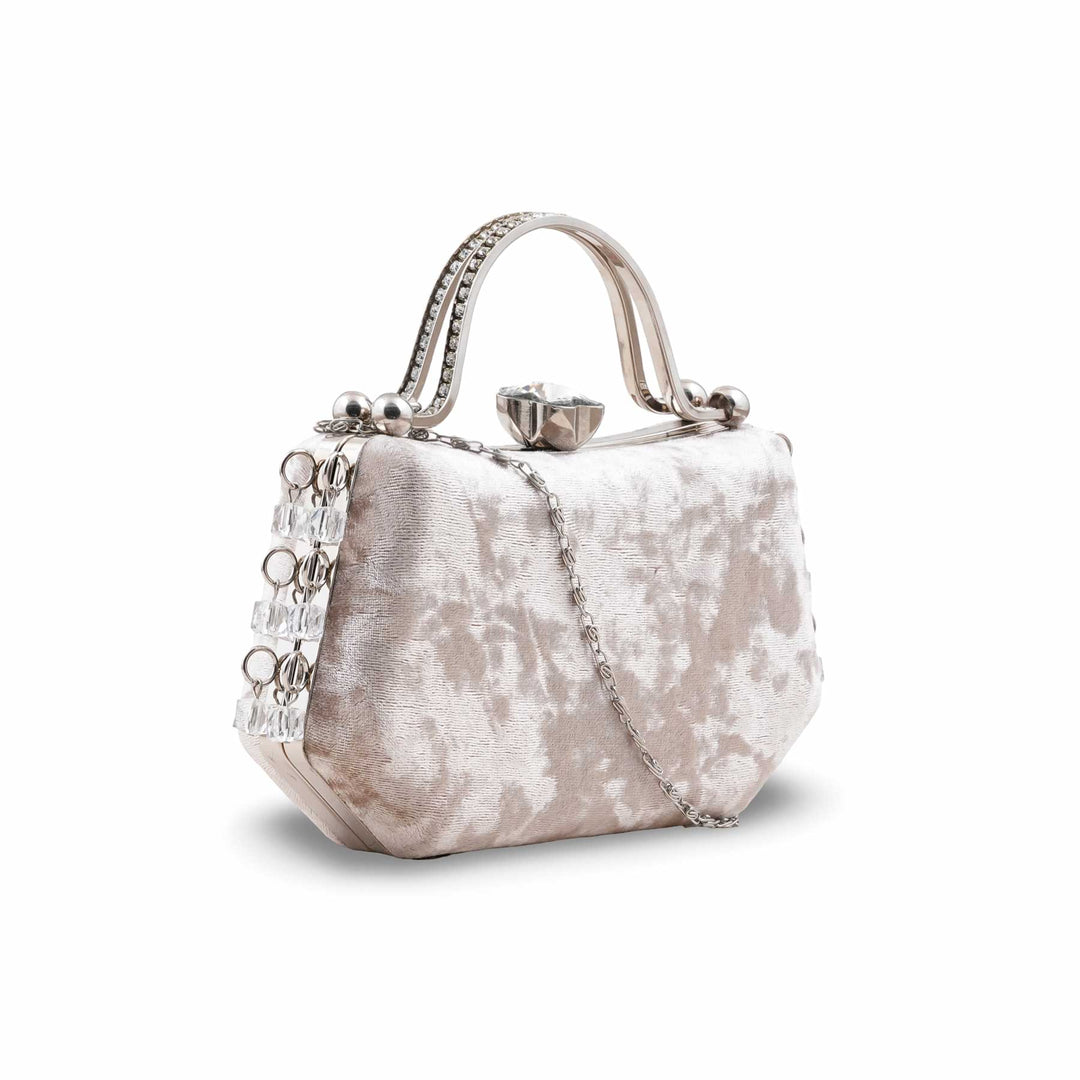 Beige Fancy Clutch For Ladies P15715