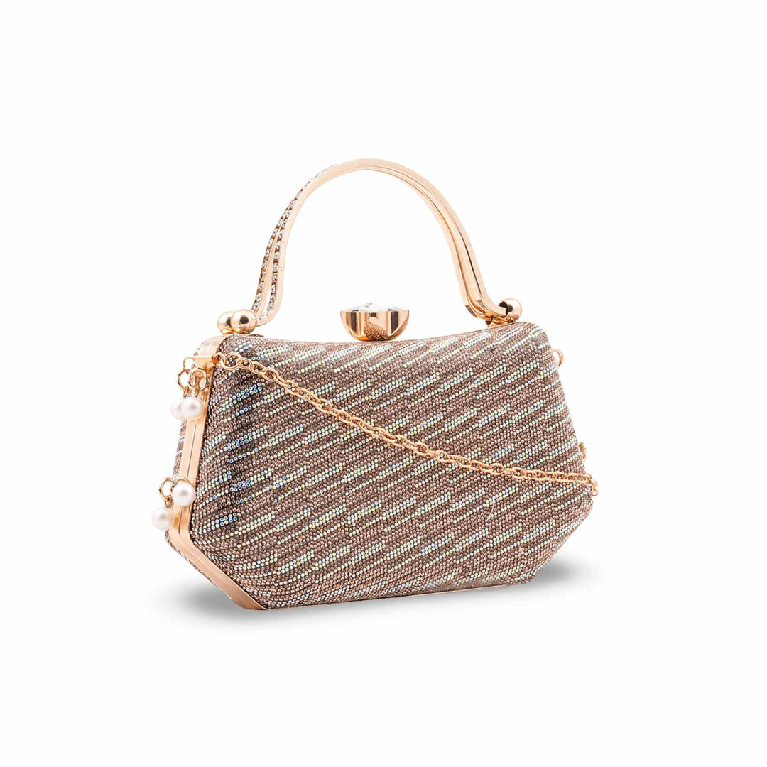 Golden Bridal Clutch For Women P15751