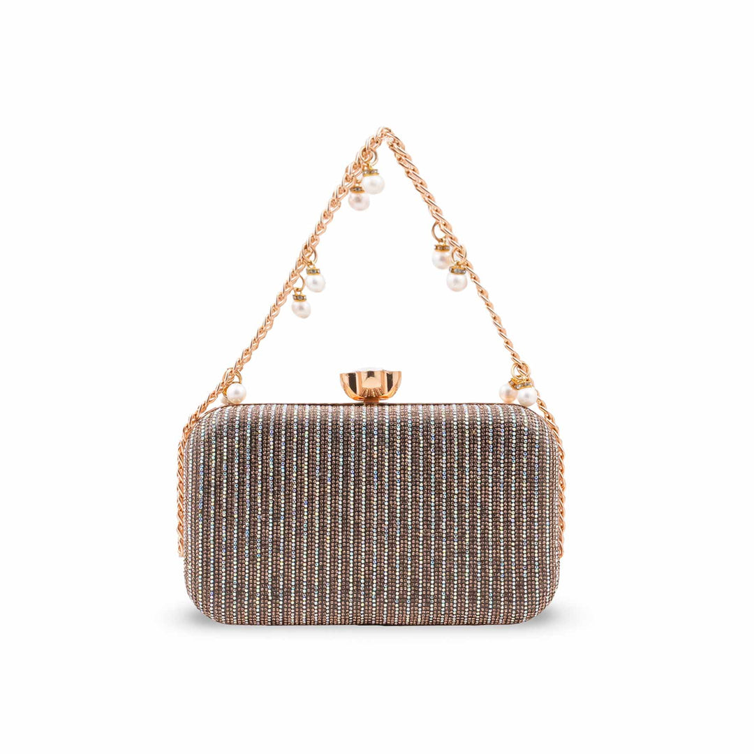 Golden Bridal Clutch For Women P15755