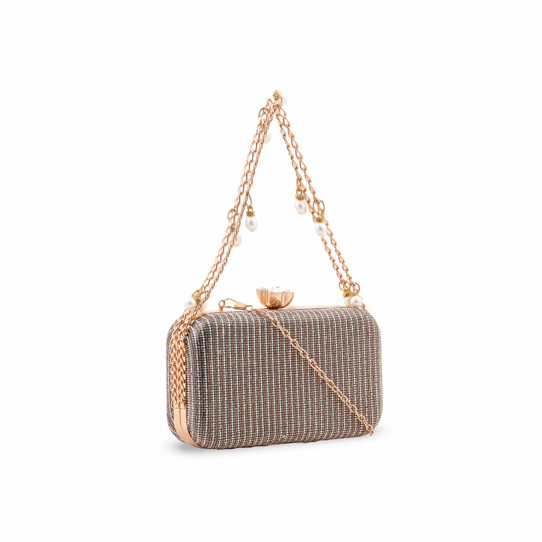 Golden Bridal Clutch For Women P15755