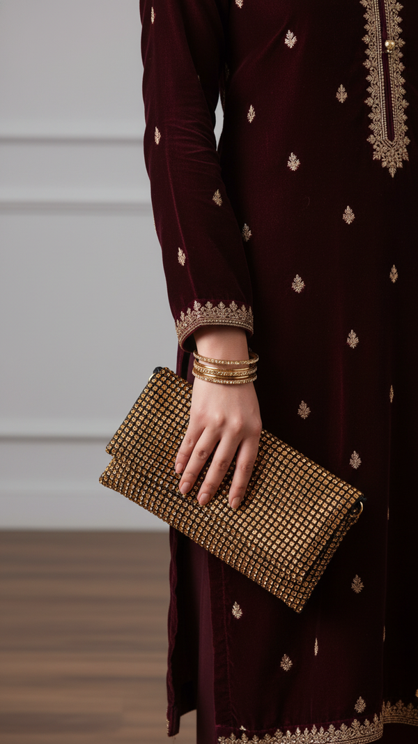 Golden Bridal Clutch P24095