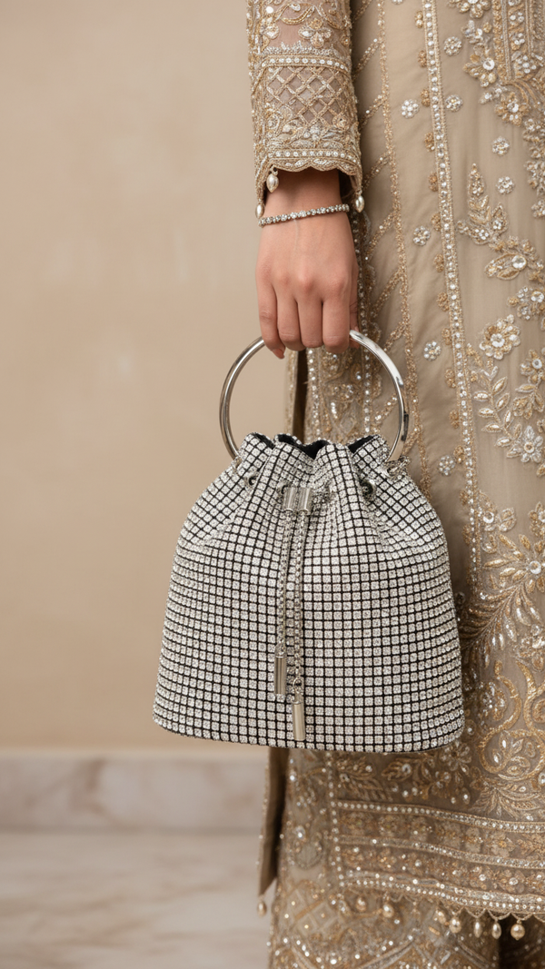 Silver Bridal Clutch P24098