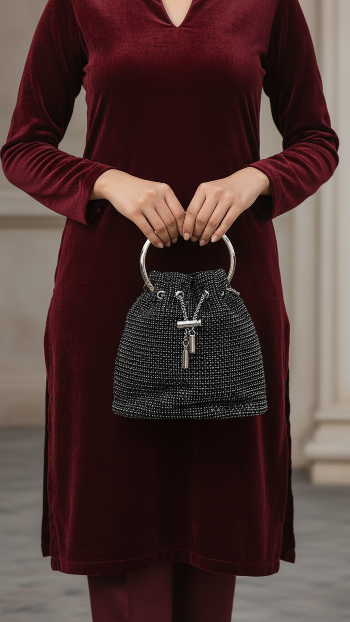 Black Bridal Clutch P24099