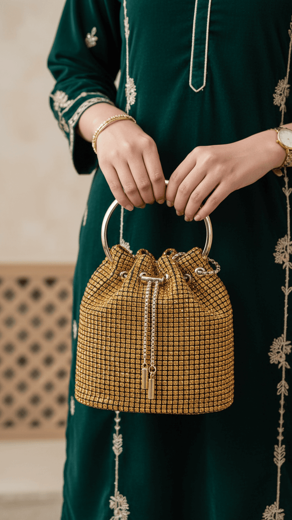 Golden Bridal Clutch P24099