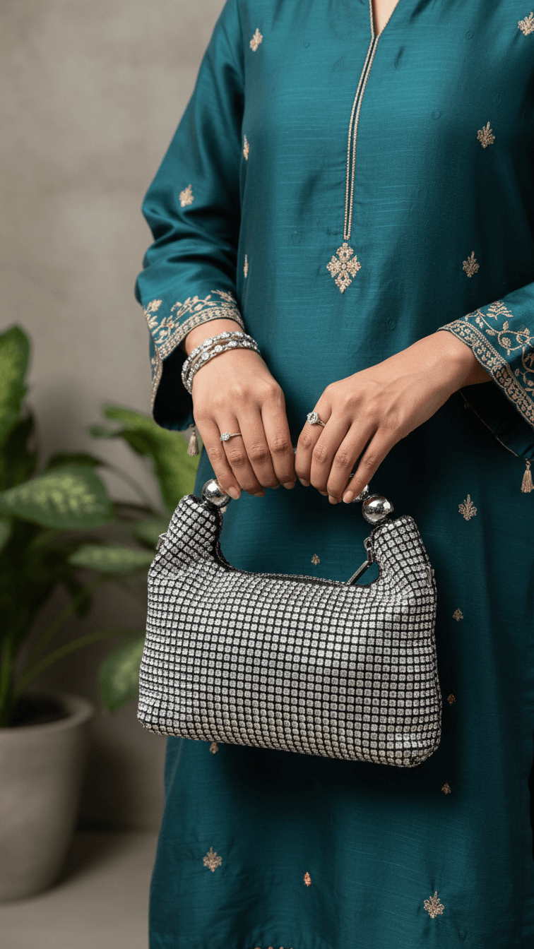 Silver Bridal Clutch P24100