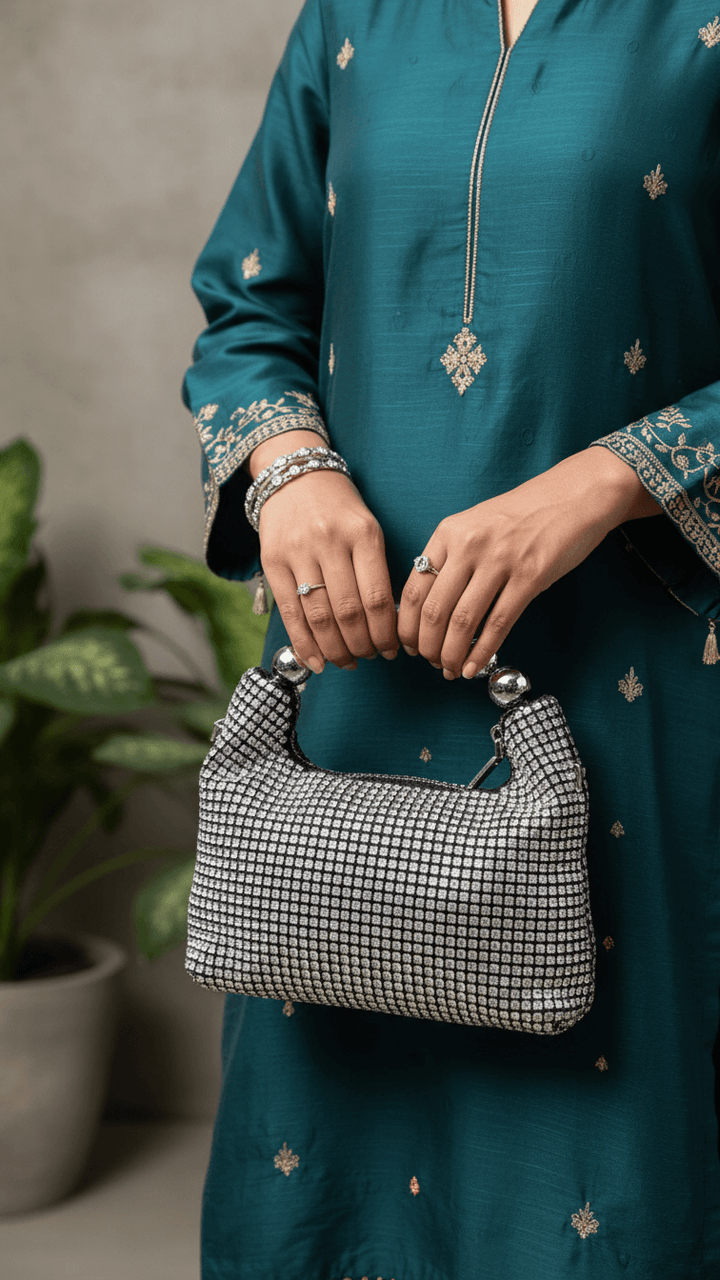 Silver Bridal Clutch P24100
