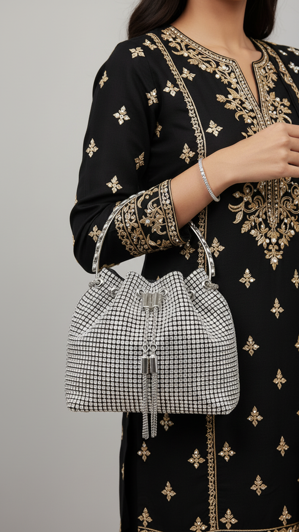 Silver Bridal Clutch P24104