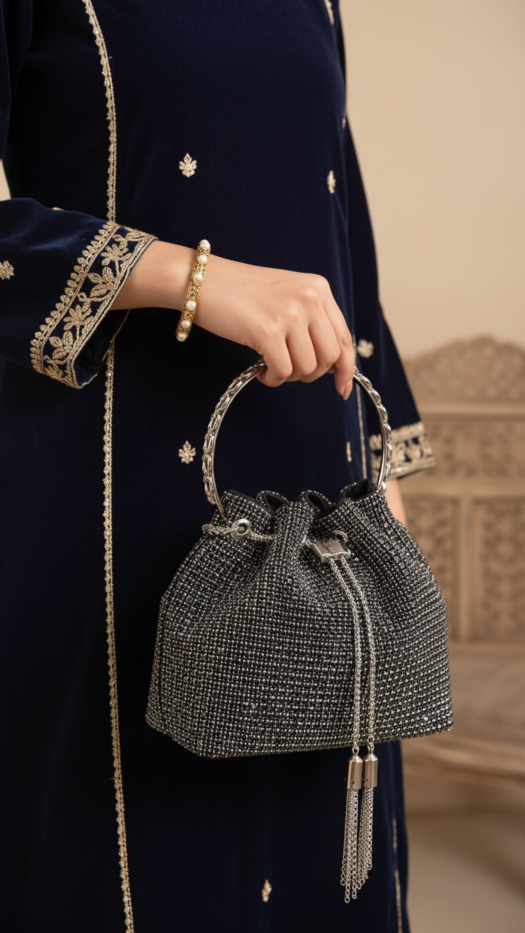 Black Bridal Clutch P24105