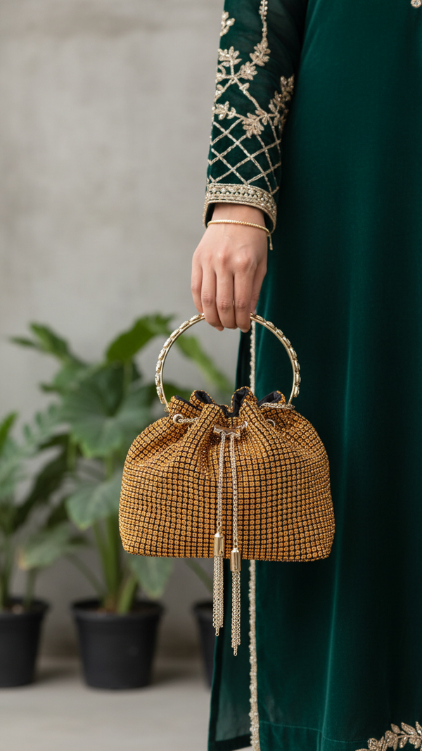 Golden Bridal Clutch P24105