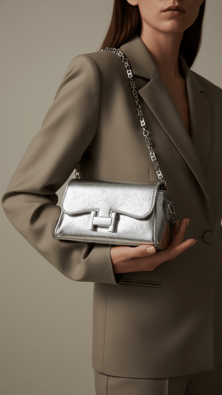 Silver Formal Clutch P24111