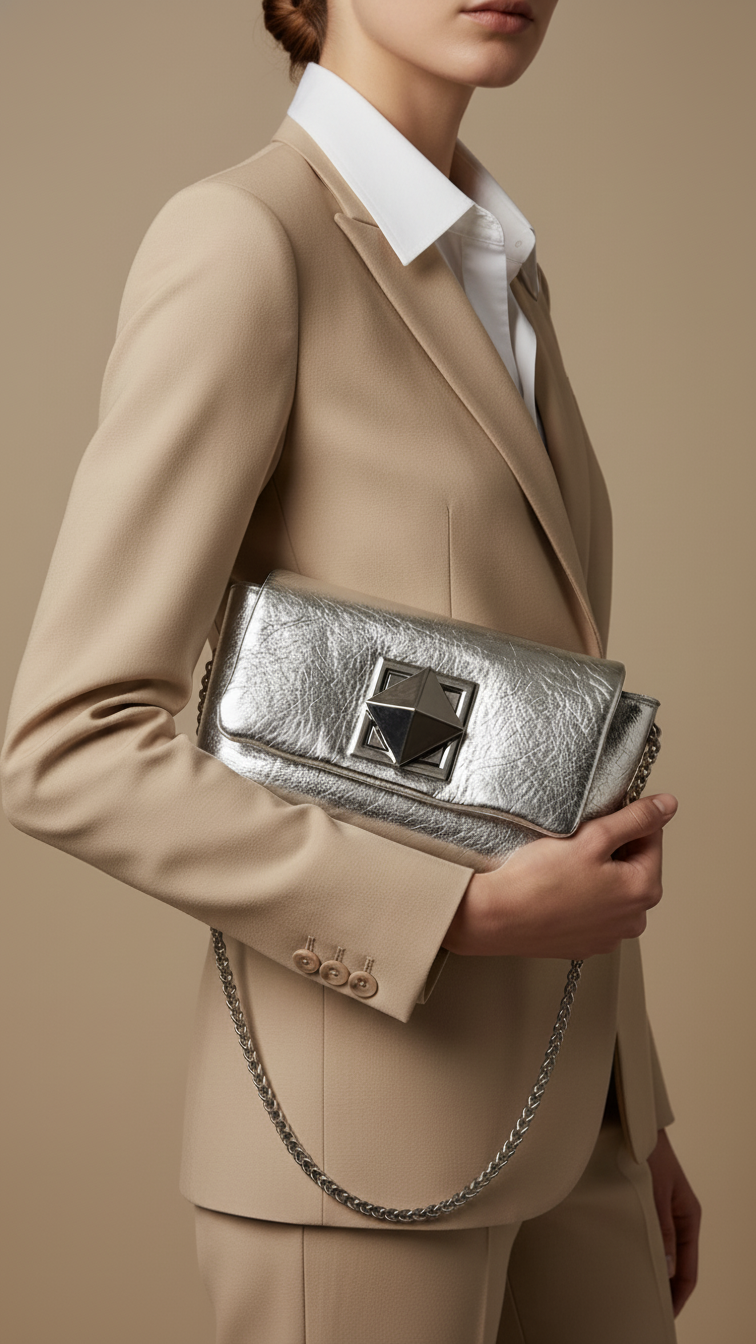 Silver Formal Clutch P24115
