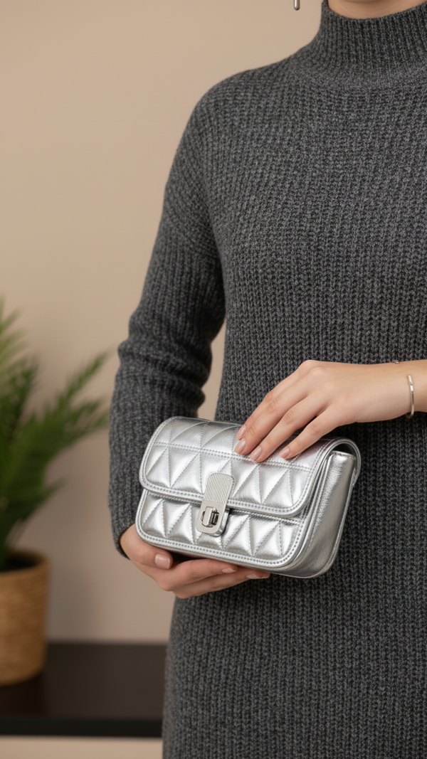 Silver Formal Clutch P24121