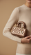 Golden Formal Hand Bag For Ladies P24130