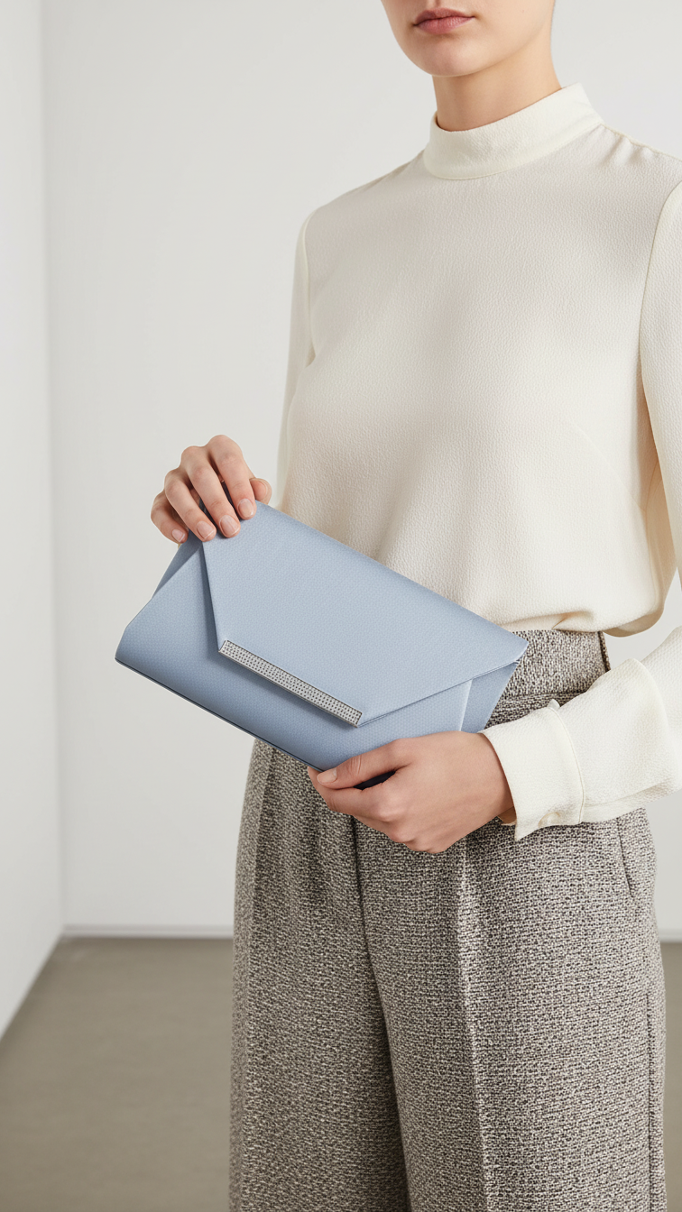 Silver Fancy Clutch P24149