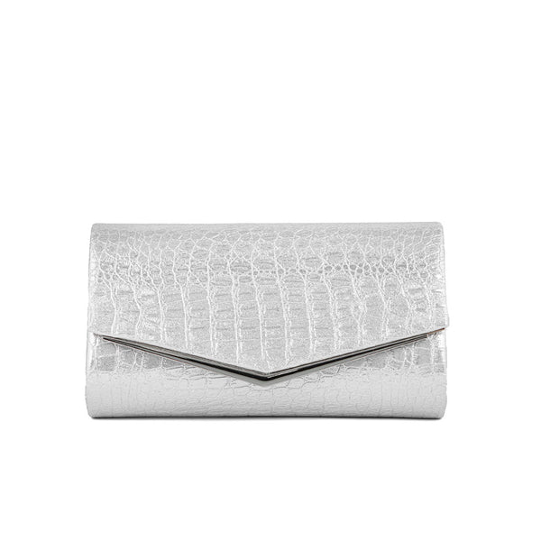 Silver Fancy Clutch P24158