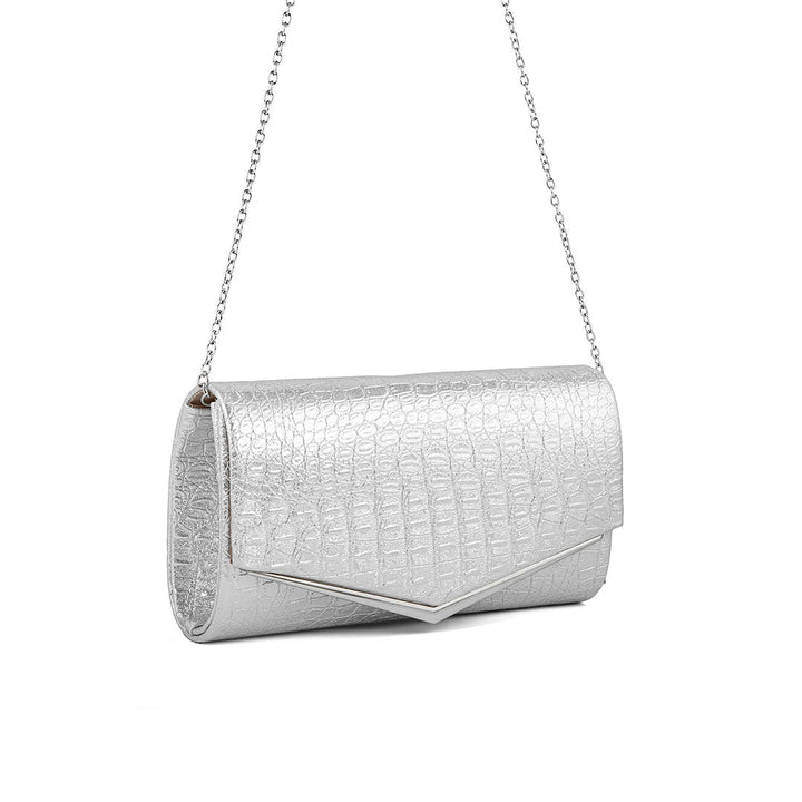 Silver Fancy Clutch P24158