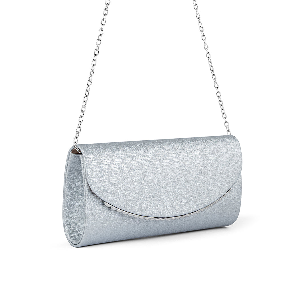 Silver Fancy Clutch P24168