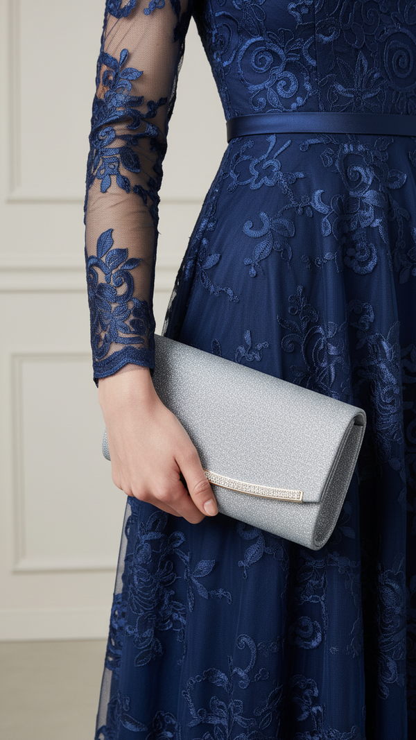 Grey Fancy Clutch P24171