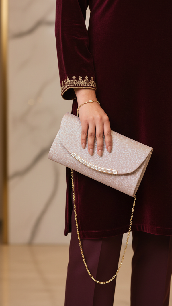 Champagne Fancy Clutch P24173
