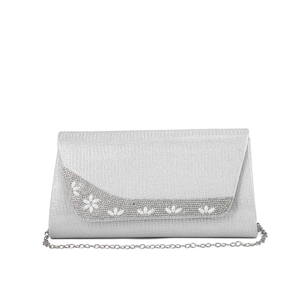 Silver Fancy Clutch P24174