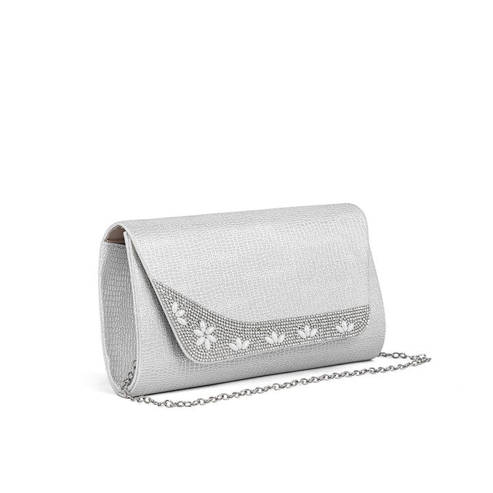 Silver Fancy Clutch P24174