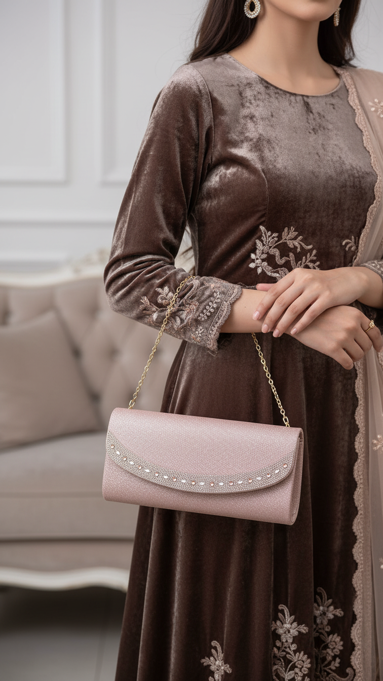 Champagne Fancy Clutch P24176