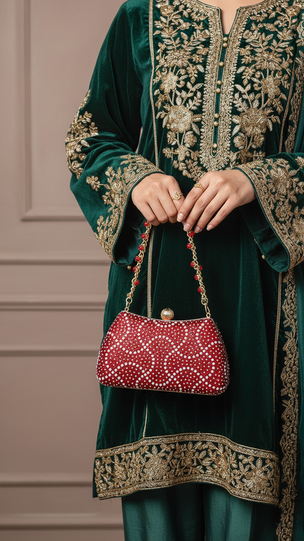 Red Fancy Clutch P24180