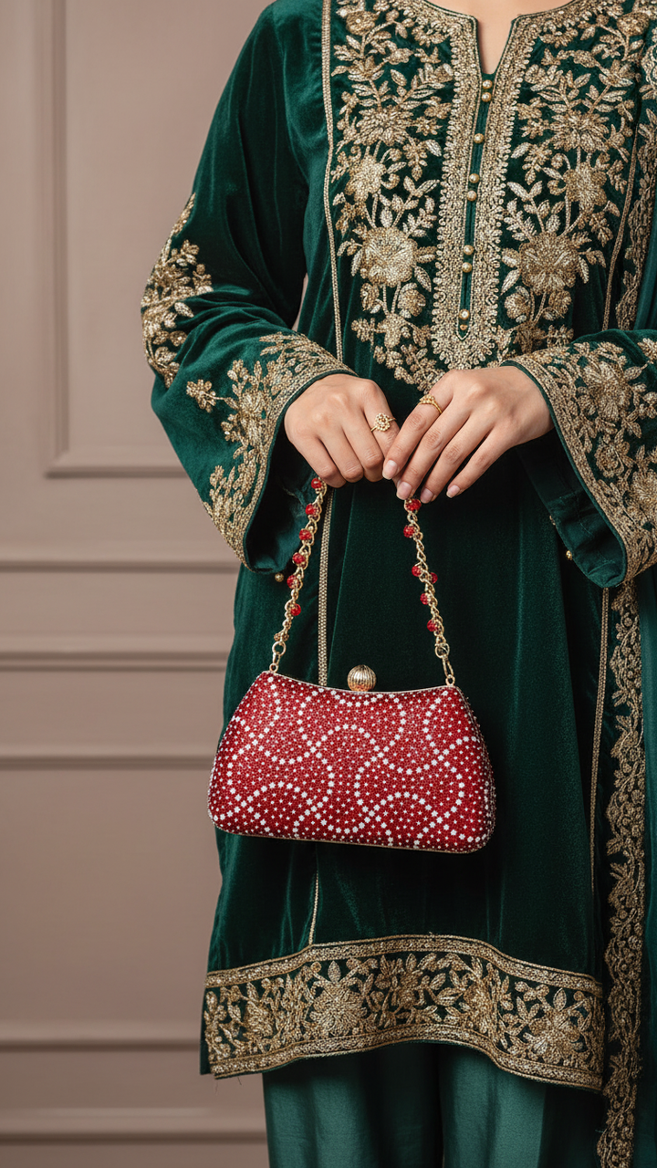 Red Fancy Clutch P24180