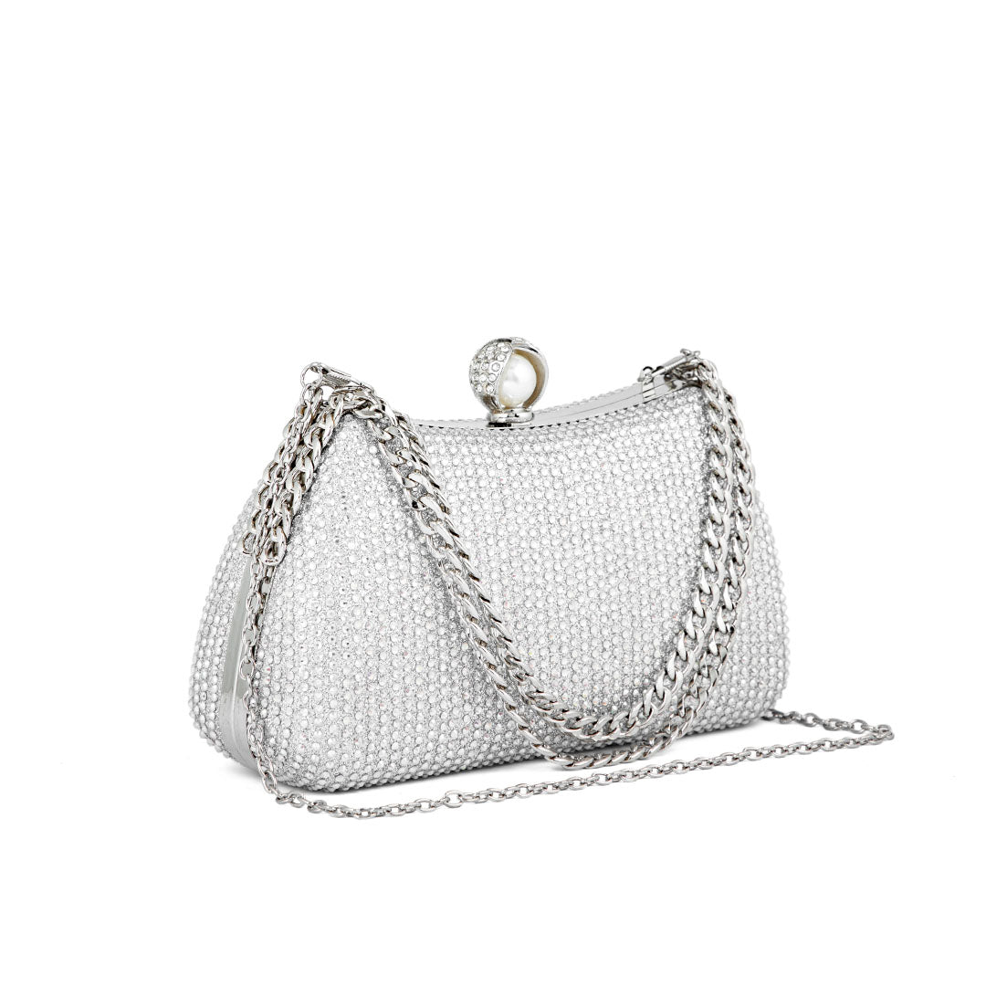Silver Fancy Clutch P24182