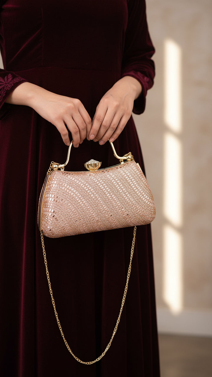 Champagne Fancy Clutch P24186
