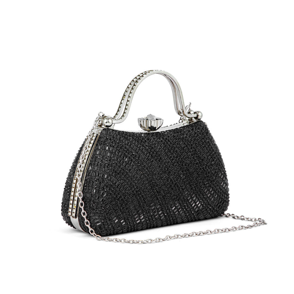 Black Fancy Clutch P24186