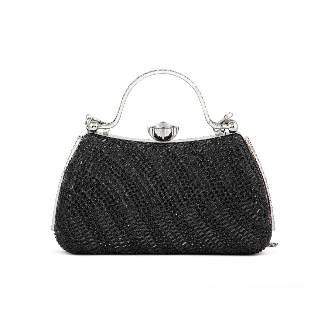 Black Fancy Clutch P24186