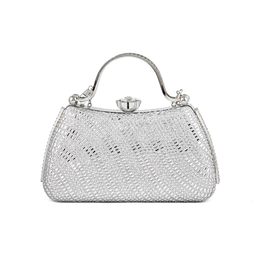 Silver Fancy Clutch P24186