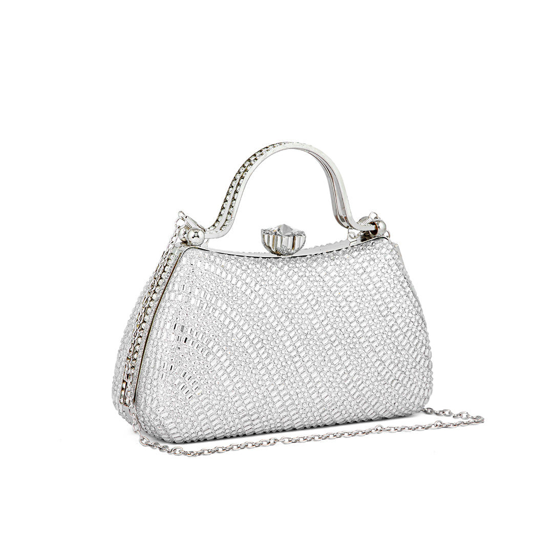 Silver Fancy Clutch P24186