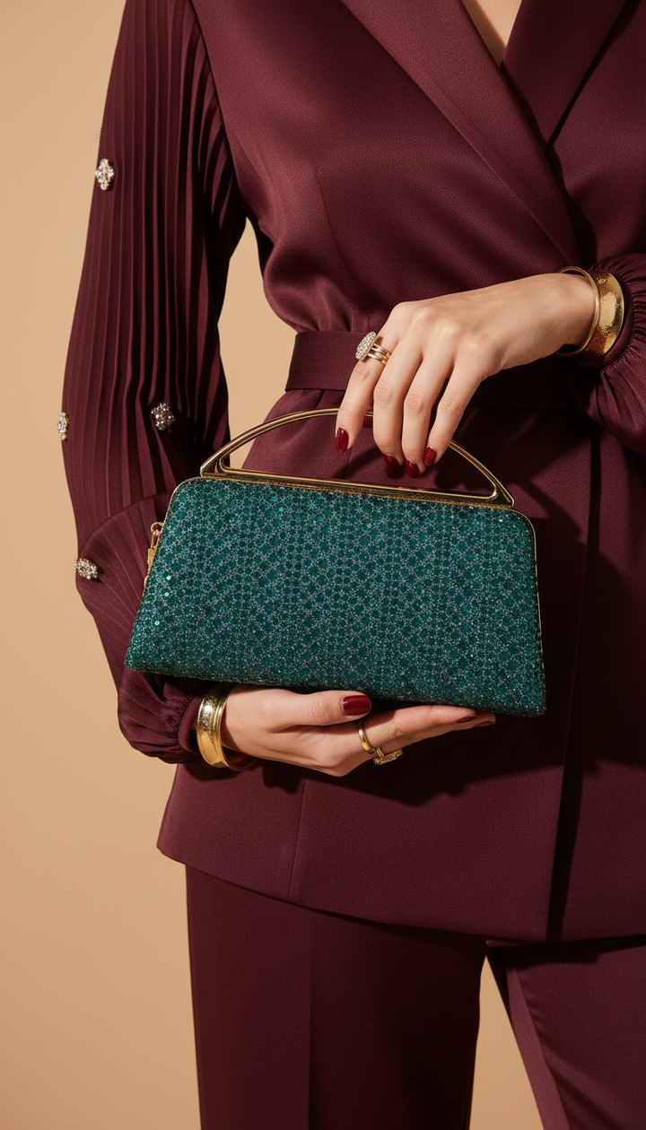 Green Fancy Clutch P24188