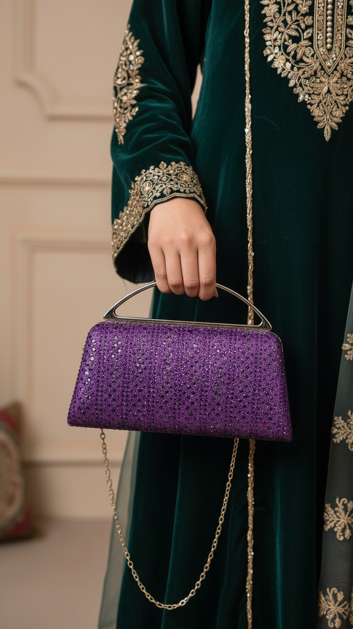 Purple Fancy Clutch P24188