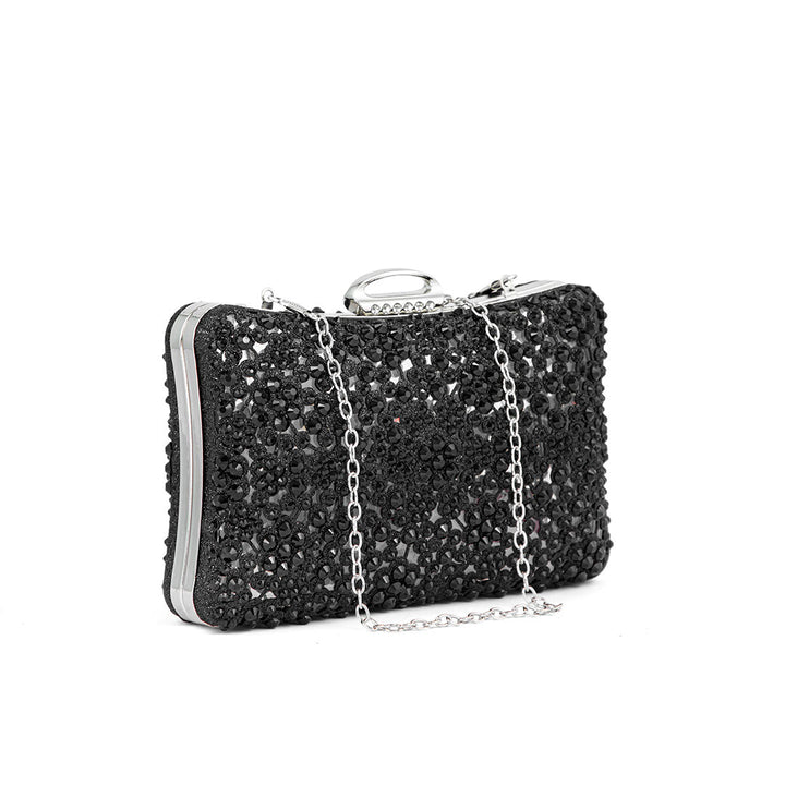 Black Fancy Clutch P24189