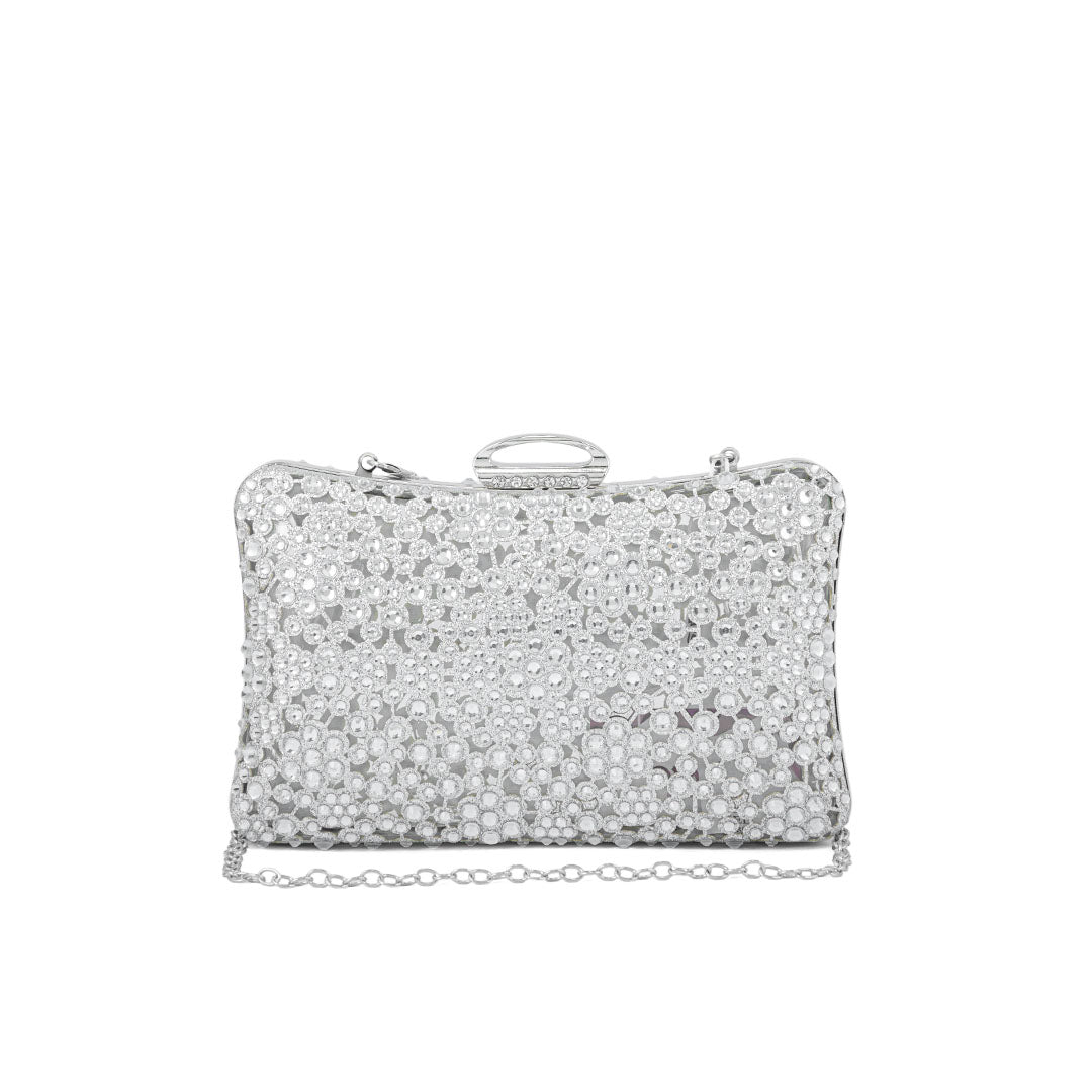 Silver Fancy Clutch P24189