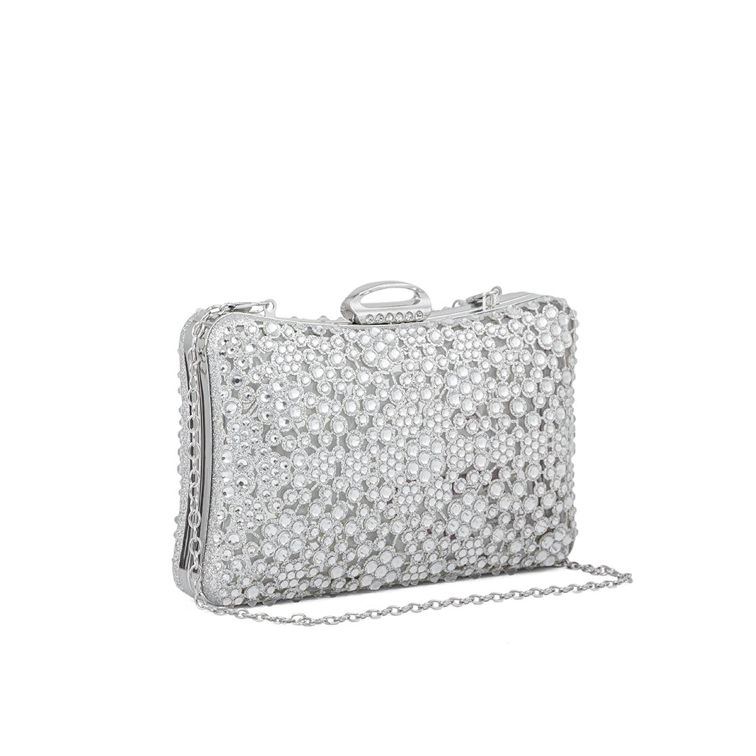 Silver Fancy Clutch P24189
