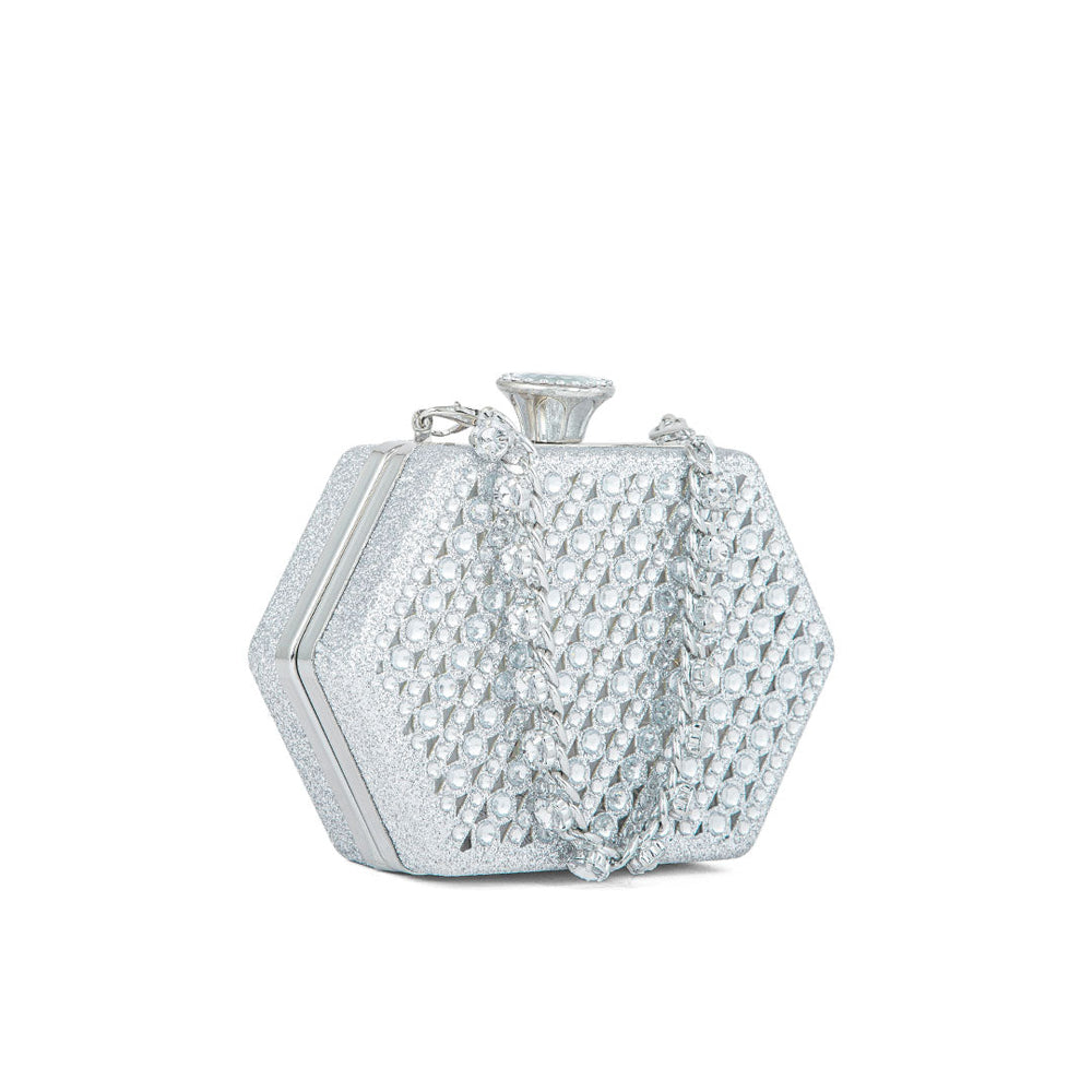 Silver Fancy Clutch P24191