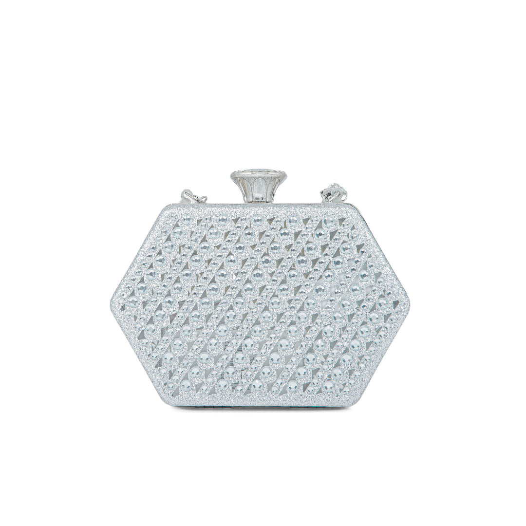 Silver Fancy Clutch P24191