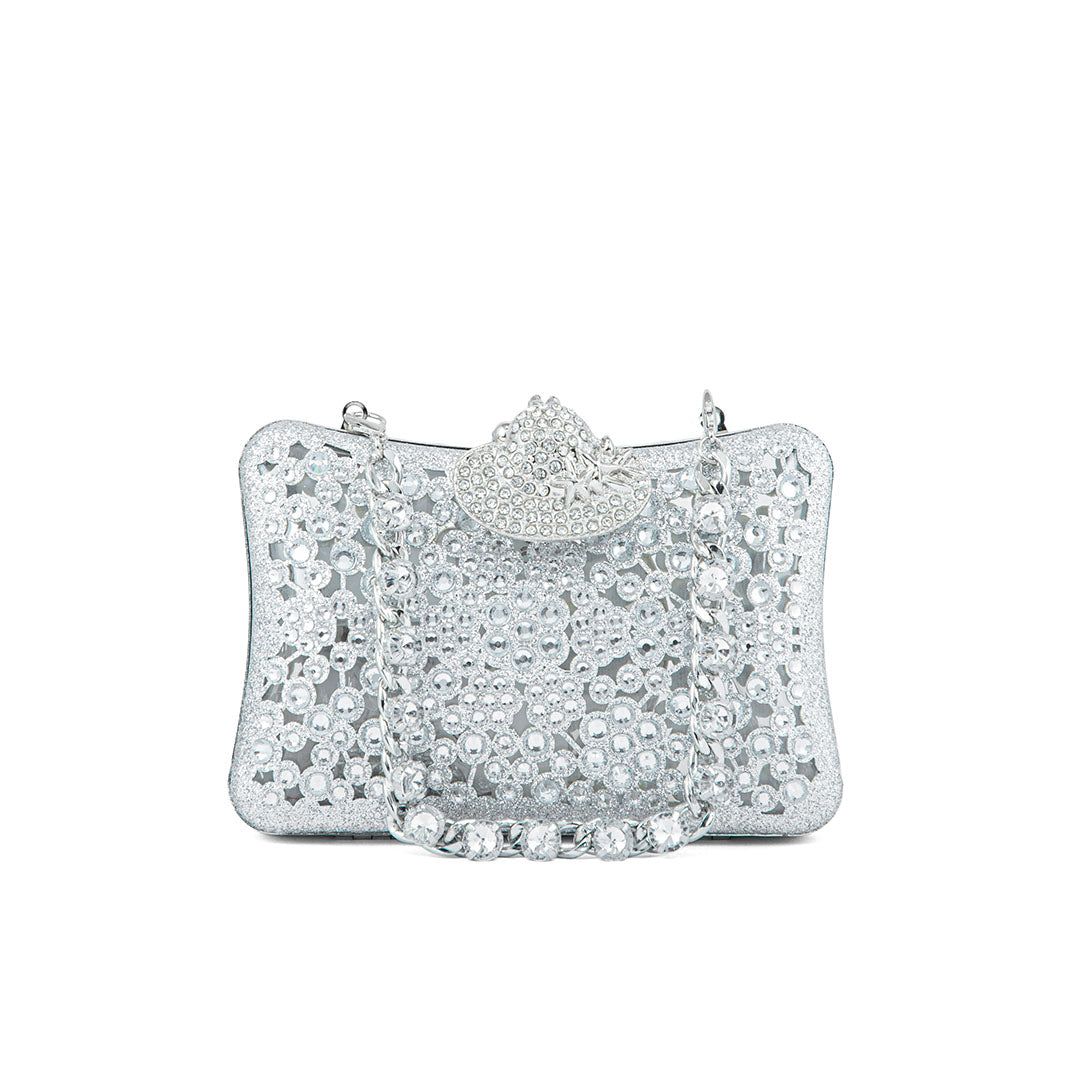 Silver Fancy Clutch P24192