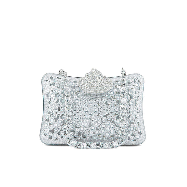 Silver Fancy Clutch P24192