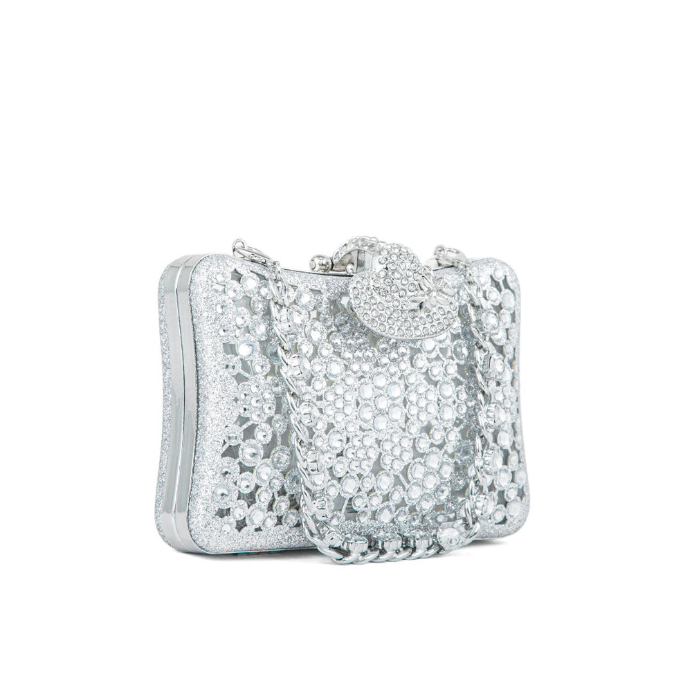 Silver Fancy Clutch P24192