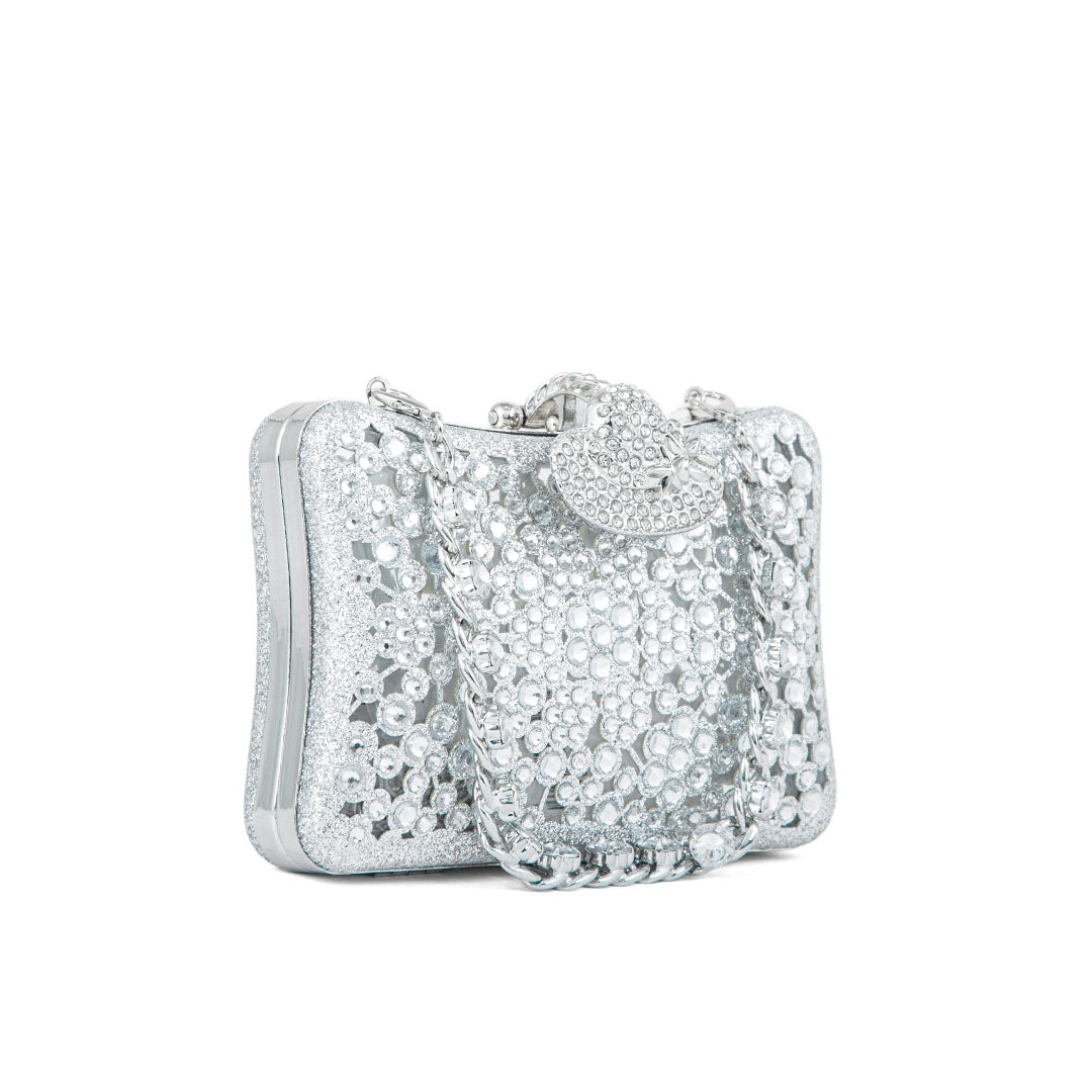 Silver Fancy Clutch P24192