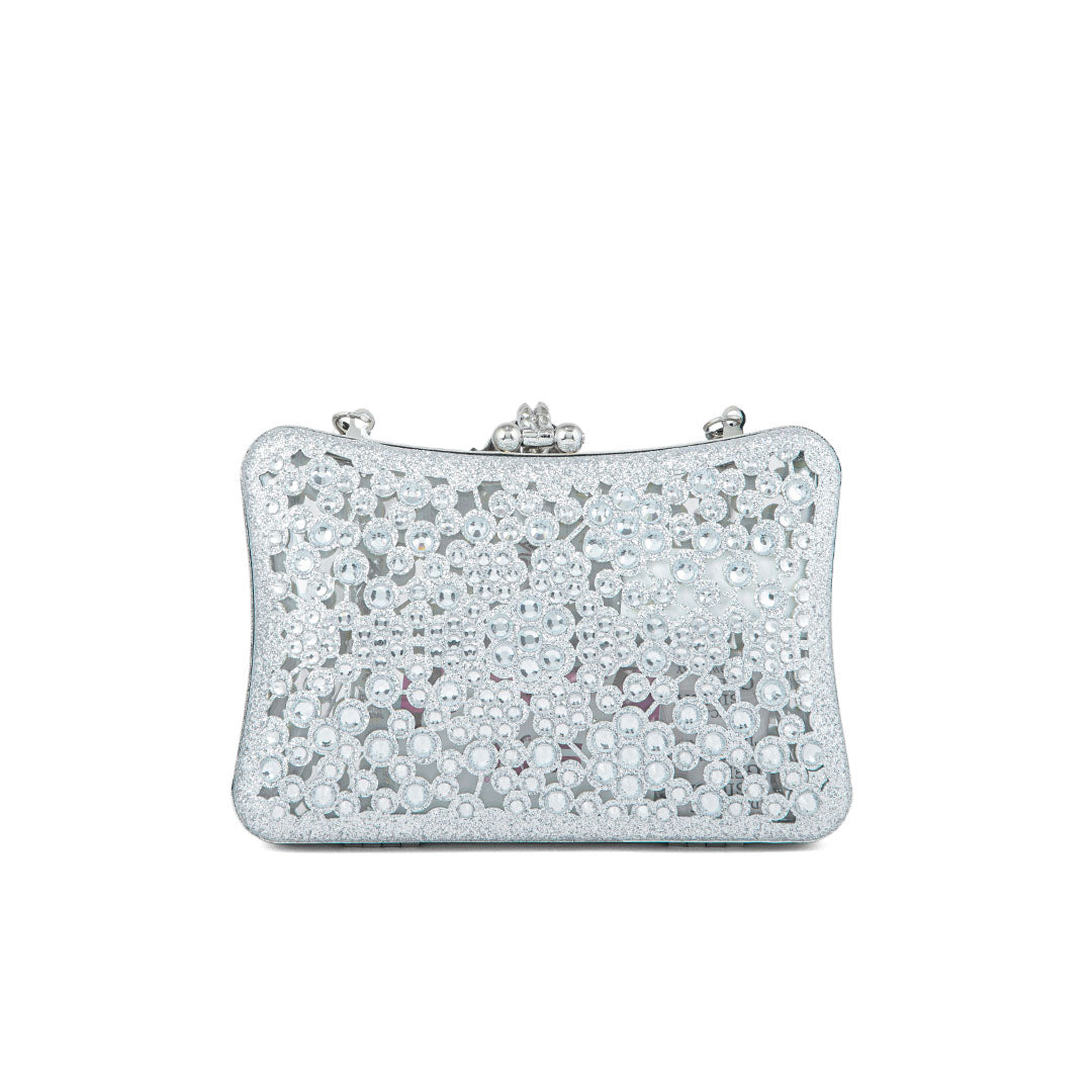 Silver Fancy Clutch P24192