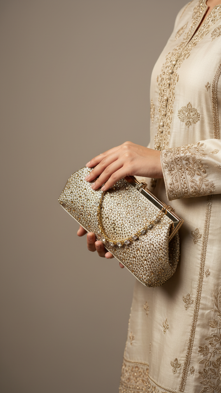 Golden Fancy Clutch P24195