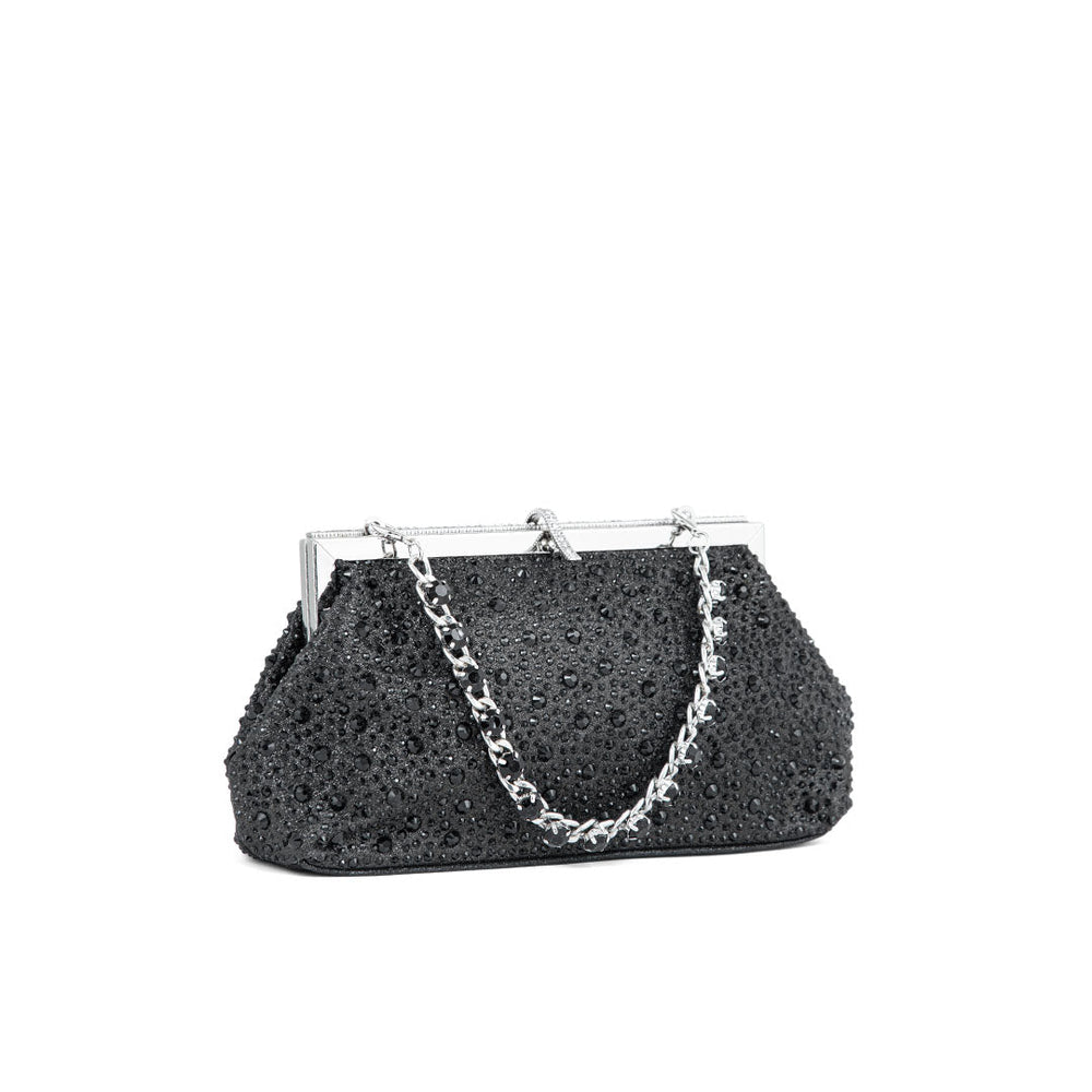 Black Fancy Clutch P24195