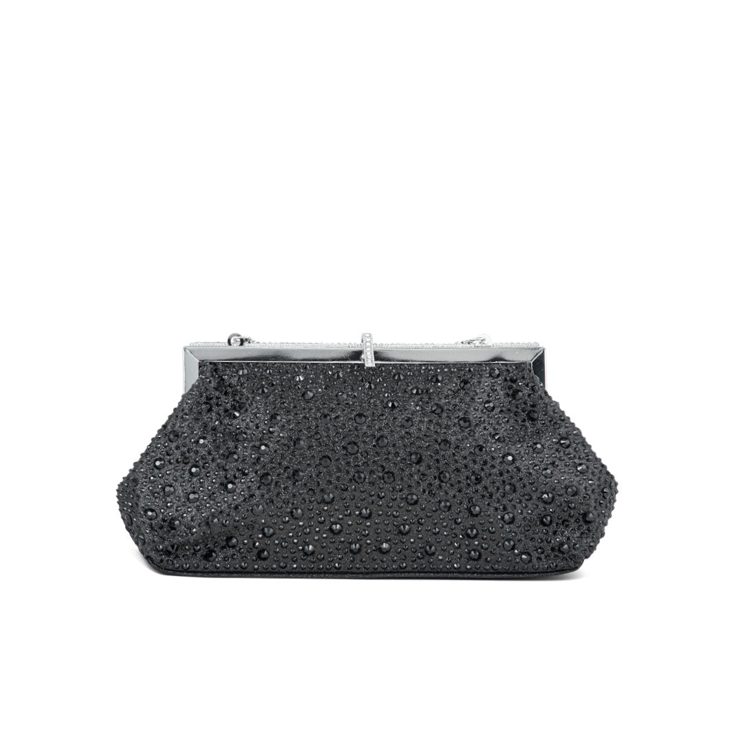 Black Fancy Clutch P24195