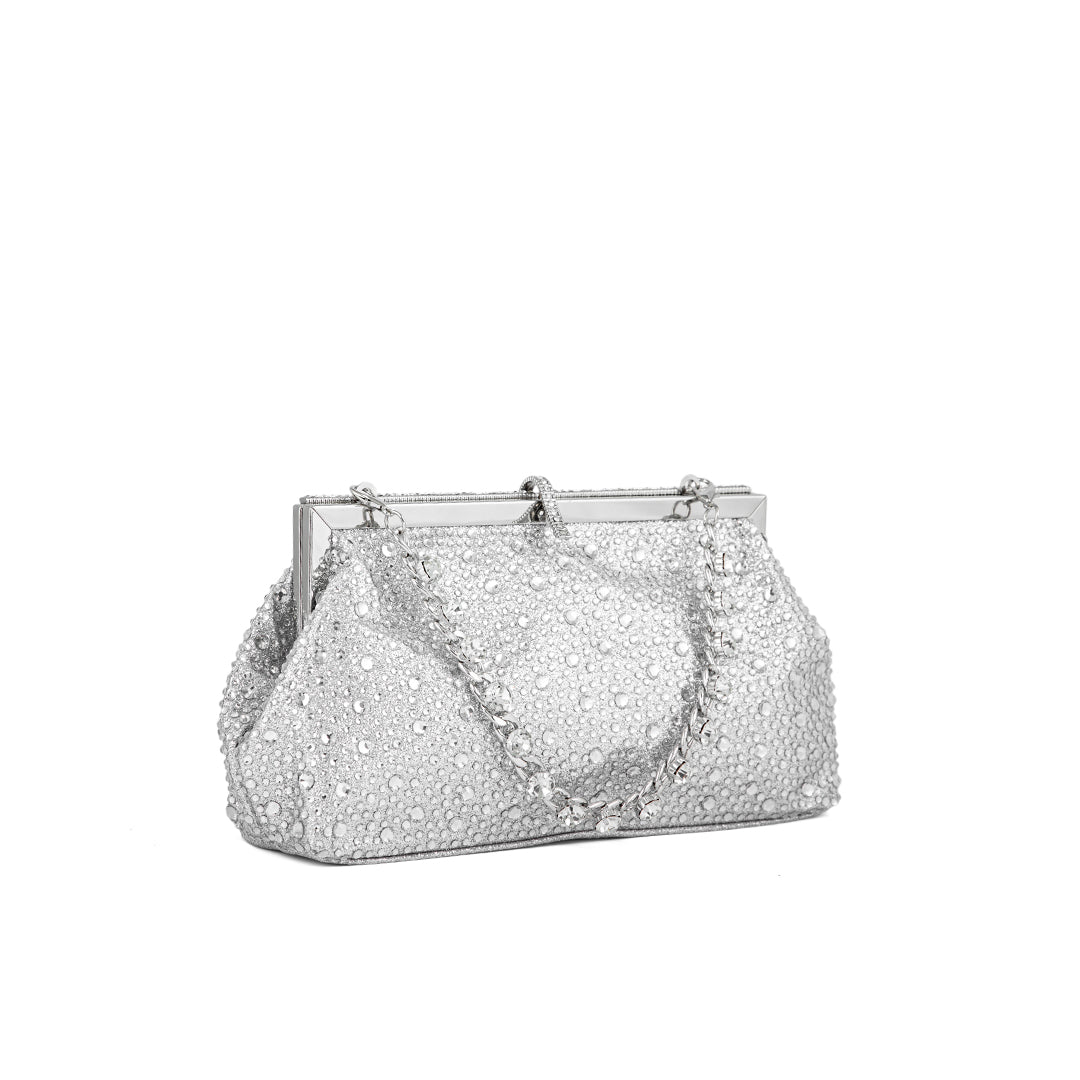 Silver Fancy Clutch P24195